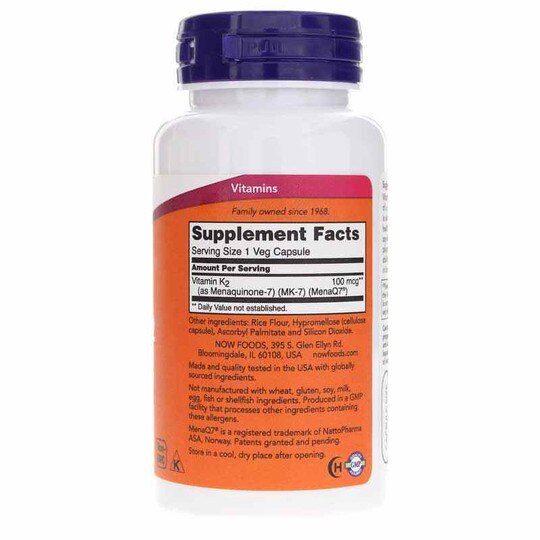 MK-7 Vitamin K-2 100 Mcg, NOW